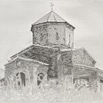 Shenako Kirche, Georgien; Bleistift