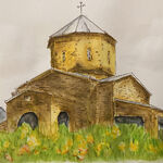 Shenako Kirche, Georgien (Pigment-Liner und Aquarell)