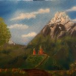 Ansicht des Kasbeg in Georgien (Ölfarbe auf Leinwand)