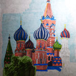 Basilius-Kathedrale, Moskau (Bleistift, Copics)