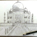 Scribble des Taj Mahal (Bleistift)